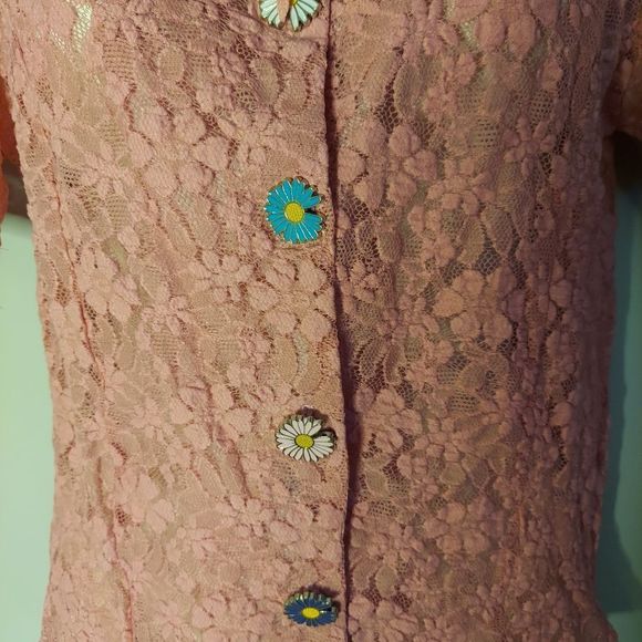 Short-Sleeve Lace Blouse - Picture 7 of 8